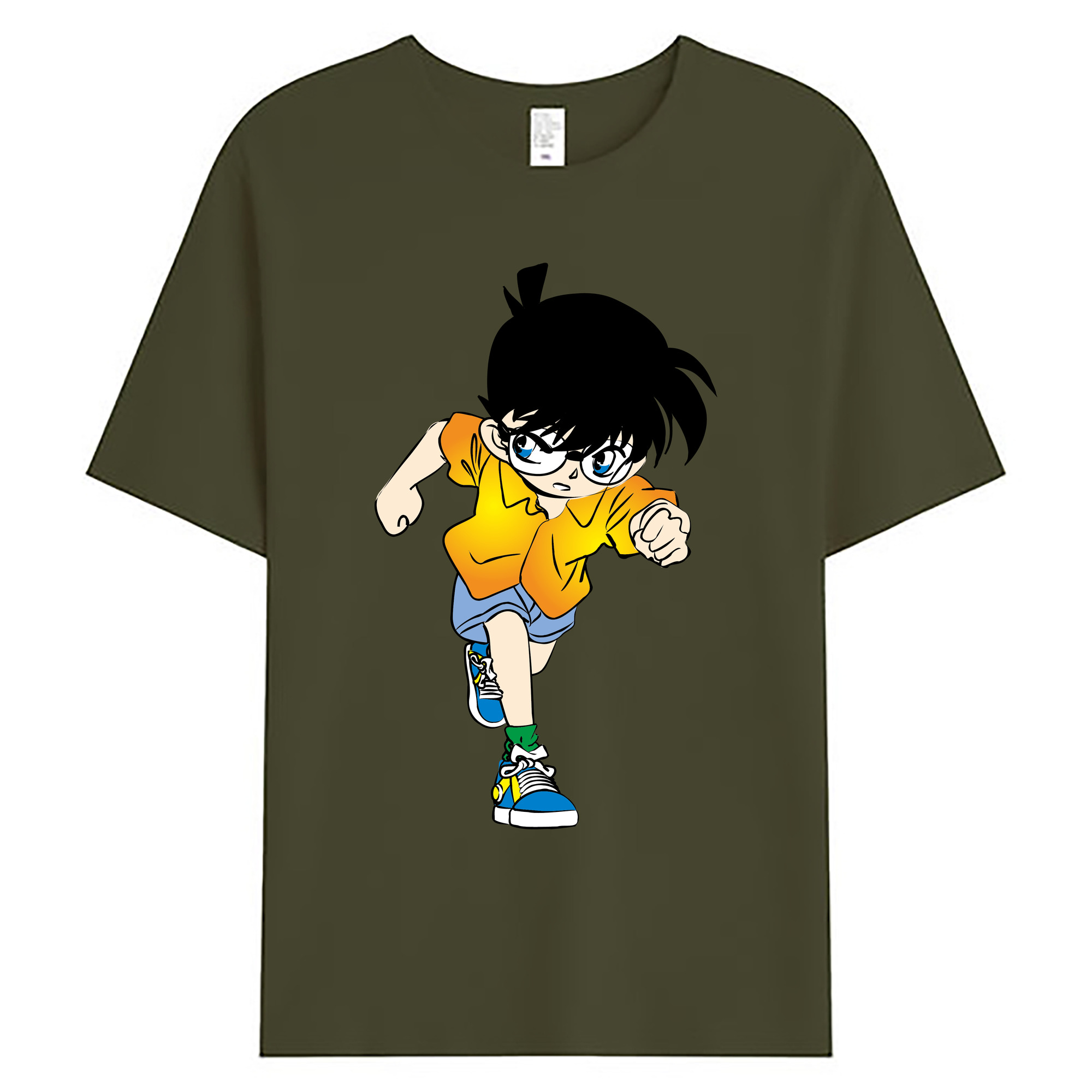 （画像用） 名探偵コナン 江戸川 コナン Detective Conan Conan Edogawa 綿100％ メンズ半袖Tシャツ｜肌触りやわらか＆通気性
